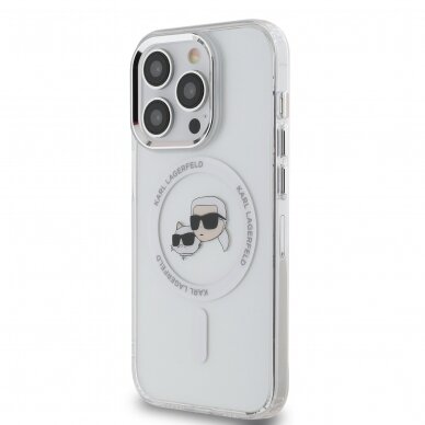 iPhone 14 PRO MAX white Magsafe IML Metal KC Heads KARL LAGERFELD nugarėlė 1