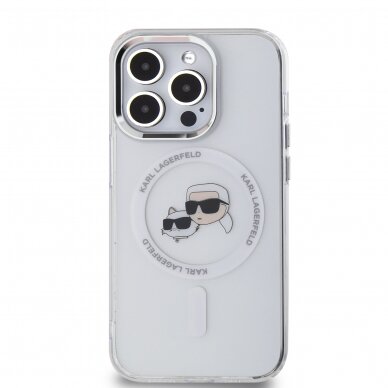 iPhone 14 PRO MAX white Magsafe IML Metal KC Heads KARL LAGERFELD nugarėlė 2