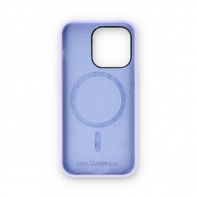 iPhone 14 PRO purple Magsafe Silicone KC Heads Ring KARL LAGERFELD nugarėlė 1