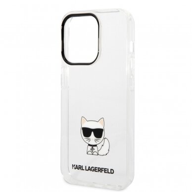 iPhone 14 PRO skaidri KARL LAGERFELD nugarėlė KLHCP14LCTTR 5