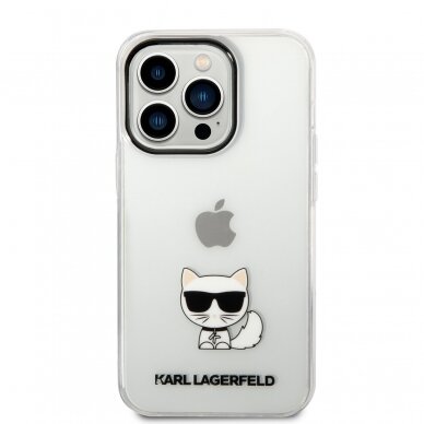 iPhone 14 PRO skaidri KARL LAGERFELD nugarėlė KLHCP14LCTTR 2