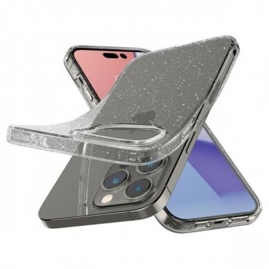 iPhone 14 PRO skaidri SPIGEN CRYSTAL GLITTER nugarėlė 5