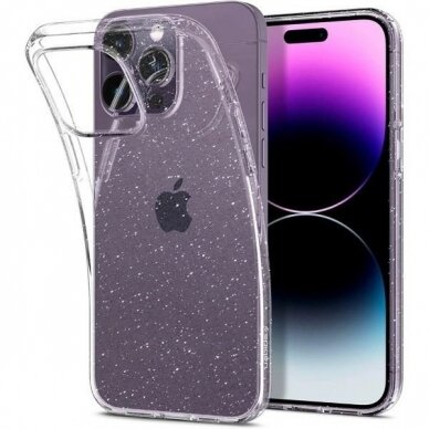 iPhone 14 PRO skaidri SPIGEN CRYSTAL GLITTER nugarėlė