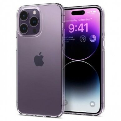 iPhone 14 PRO skaidri SPIGEN LIQUID CRYSTAL nugarėlė