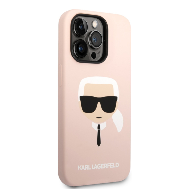 iPhone 14 PRO šviesiai rožinė KARL LAGERFELD nugarėlė KLHCP14LSLKHLP 4