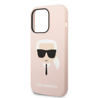 iPhone 14 PRO šviesiai rožinė KARL LAGERFELD nugarėlė KLHCP14LSLKHLP 5