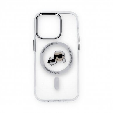 iPhone 14 PRO white Magsafe IML Metal KC Heads KARL LAGERFELD nugarėlė