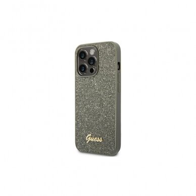 iPhone 14 PRO žalia glitter GUESS nugarėlė GUHCP14LHGGSHN 1