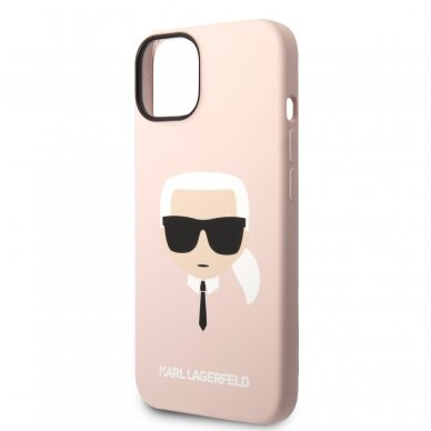 iPhone 14/13 šviesiai rožinė KARL LAGERFELD nugarėlė KLHCP14SSLKHLP 5