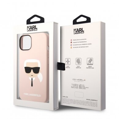 iPhone 14/13 šviesiai rožinė KARL LAGERFELD nugarėlė KLHCP14SSLKHLP 7