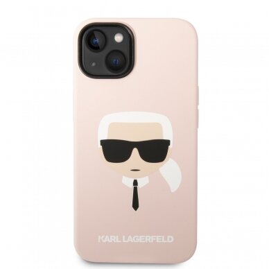 iPhone 14/13 šviesiai rožinė KARL LAGERFELD nugarėlė KLHCP14SSLKHLP 2