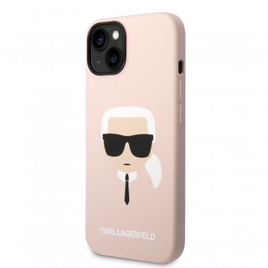 iPhone 14/13 šviesiai rožinė KARL LAGERFELD nugarėlė KLHCP14SSLKHLP 3