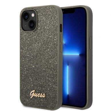 iPhone 14 žalia glitter GUESS nugarėlė GUHCP14SHGGSHN