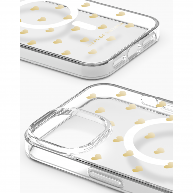 iPhone 14/13 iDeal Of Sweden Clear MagSafe nugarėlė Golden Hearts 2