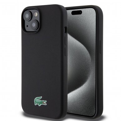 iPhone 15 black LACOSTE nugarėlė Silicone MagSafe 1