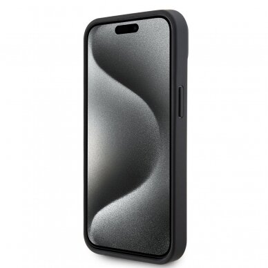 iPhone 15 black Saffiano Cardslots RSG 3D Logo KARL LAGERFELD nugarėlė 4