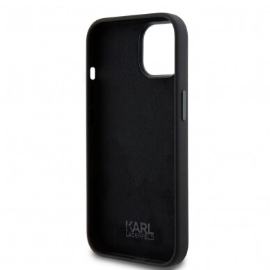 iPhone 15 black Silicone Metal PIN KARL LAGERFELD nugarėlė 4