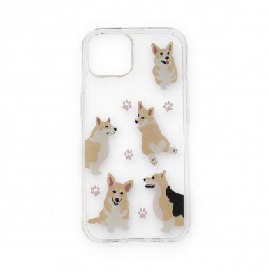 iPhone 15 clear nugarėlė Corgi Design00303