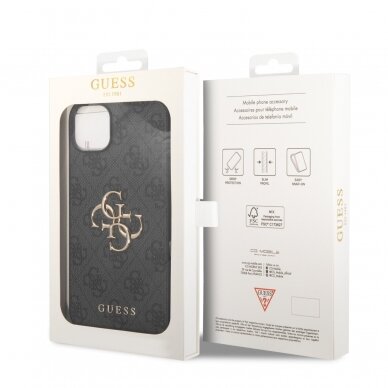 iPhone 15 grey Metal Logo GUESS nugarėlė 7