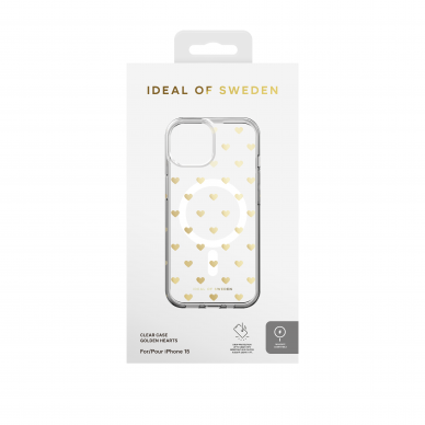 iPhone 13/14/15 iDeal Of Sweden Clear MagSafe nugarėlė Golden Hearts 3