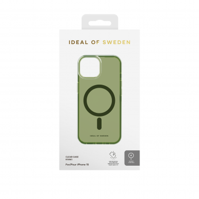 iPhone 15 iDeal Of Sweden Clear MagSafe nugarėlė Khaki 3