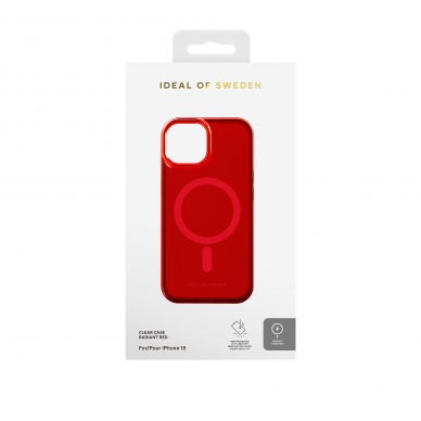 iPhone 15 iDeal Of Sweden Clear MagSafe nugarėlė Radiant Red 3