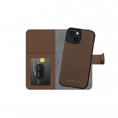 iPhone 15 iDeal Of Sweden dėklas Magnet Wallet+ Dark Brown 4