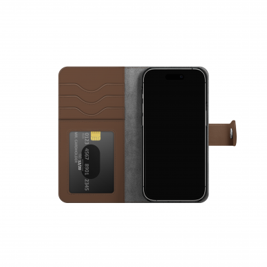 iPhone 15 iDeal Of Sweden dėklas Magnet Wallet+ Dark Brown 3