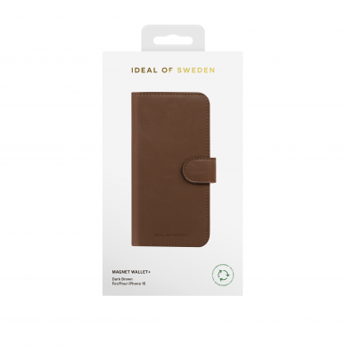 iPhone 15 iDeal Of Sweden dėklas Magnet Wallet+ Dark Brown 1