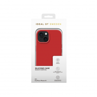 iPhone 15 iDeal Of Sweden nugarėlė MagSafe Silicone Red 4