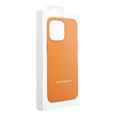 iPhone 15 orange MagLeather MagSafe nugarėlė 10