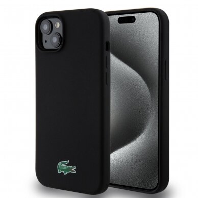 iPhone 15 PLUS black LACOSTE nugarėlė Silicone MagSafe 1