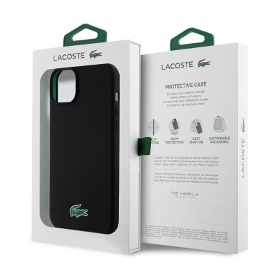 iPhone 15 PLUS black LACOSTE nugarėlė Silicone MagSafe 7