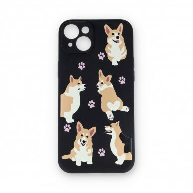 iPhone 15 PLUS black nugarėlė Corgi Design00303