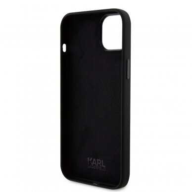 iPhone 15 PLUS black Silicone Metal PIN KARL LAGERFELD nugarėlė 6