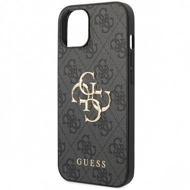 iPhone 15 PLUS grey Big Metal Logo GUESS nugarėlė 13