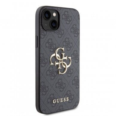 iPhone 15 PLUS grey Big Metal Logo GUESS nugarėlė 4