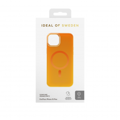 iPhone 15 PLUS iDeal Of Sweden Clear MagSafe nugarėlė Orange Spritz 3