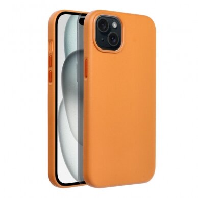 iPhone 15 PLUS orange MagLeather MagSafe nugarėlė 1