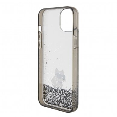 iPhone 15 PLUS silver Liquid Glitter Choupette KARL LAGERFELD nugarėlė 6