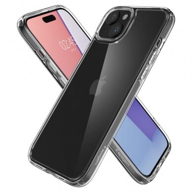 iPhone 15 PLUS skaidri SPIGEN ULTRA HYBRID nugarėlė 6