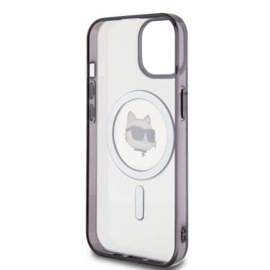 iPhone 15 PLUS transparent IML Choupette`s Head MagSafe KARL LAGERFELD nugarėlė 6