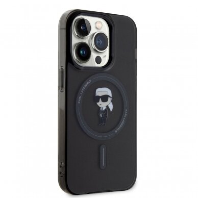 iPhone 15 PRO black MagSafe Ikonik IML KARL LAGERFELD nugarėlė 3