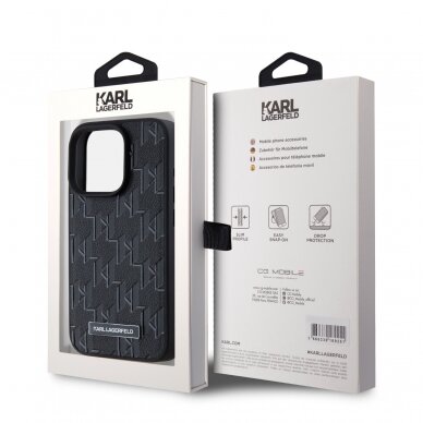 iPhone 15 PRO black Magsafe PU Hot Stamp KARL LAGERFELD nugarėlė 7