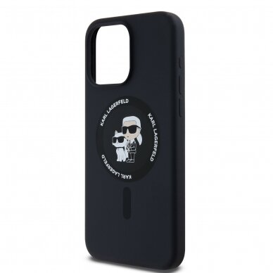 iPhone 15 PRO black Magsafe Silicone KC Heads Ring KARL LAGERFELD nugarėlė 5