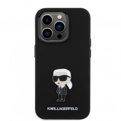 iPhone 15 PRO black Metal Ikonik KARL LAGERFELD nugarėlė 2