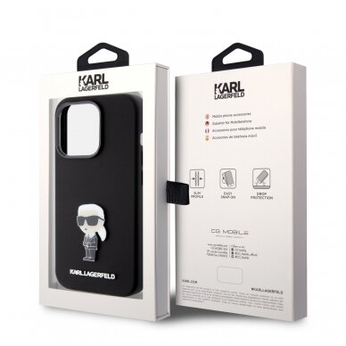 iPhone 15 PRO black Metal Ikonik KARL LAGERFELD nugarėlė 7