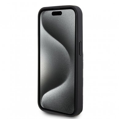 iPhone 15 PRO black Saffiano Cardslots and Stand Monogram KARL LAGERFELD nugarėlė 5