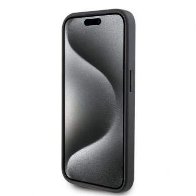 iPhone 15 PRO black Saffiano Cardslots Metal PIN KARL LAGERFELD nugarėlė 4