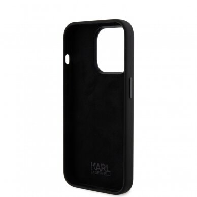 iPhone 15 PRO black Silicone Metal PIN KARL LAGERFELD nugarėlė 6